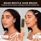 Slick Back Hair Brush & Wax Stick Set for Slick Back Hair (Bristle Brush & Wax Stick-2pcs)