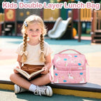 Kids Double Decker Cooler Insulated Lunch Bag Large Tote for Boys (Unicorn)