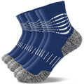Ankle Compression Socks for Men Athletic Running Socks with Cushioned Support 3 Pairs (Small / Zoned Cushion-dark Blue(3 Pairs))
