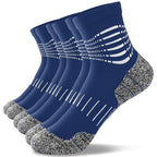Ankle Compression Socks for Men Athletic Running Socks with Cushioned Support 3 Pairs (Small / Zoned Cushion-dark Blue(3 Pairs))