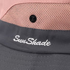 Womens Summer Sun Hat Beach Hat Wide Brim Outdoor UV Protection Hat Foldable Cool Mesh Ponytail Bucket Hat (6-7 / Grey+pink)