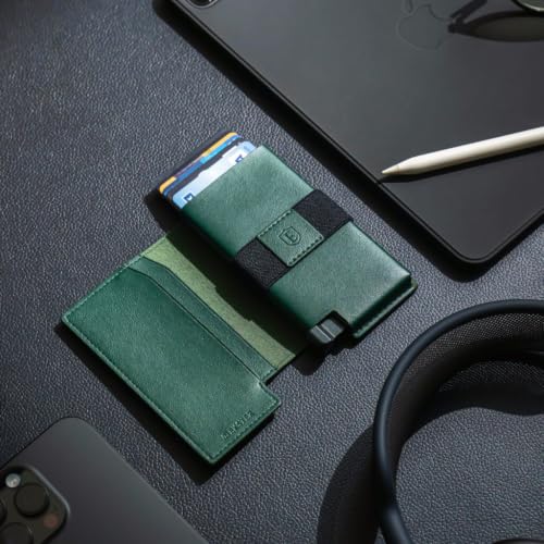 Men's Wallet Mens Leather Minimalist Wallet (Apple Skin Green)