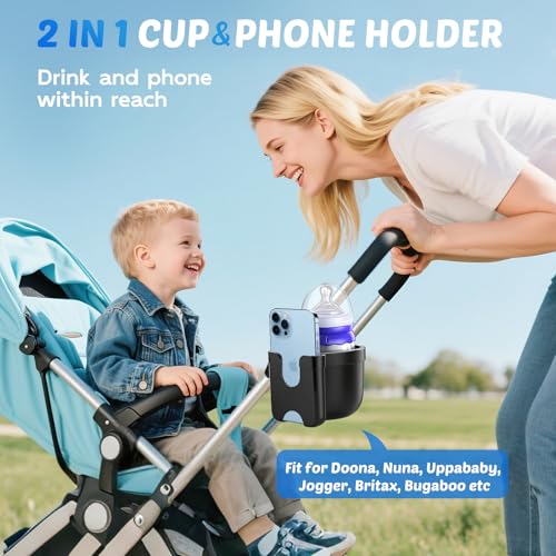 2 Pack Cup Holder for Walker (Black-2)