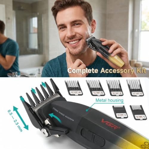 003 Professional Hair Clippers for Men with Clipper Trimmer Set (Gold)