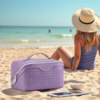 Travel Makeup Bag Cosmetic Bags for Women (L01 Purple)