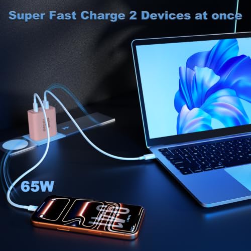 USB C Charger Block (2packs 100W / Purple)
