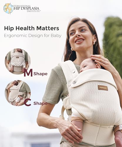 PureHug Baby Carrier (Air Mesh-Almond / Regular Fit (25"-50" Waist))