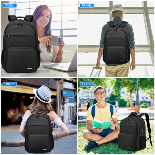 School Backpack for Teen Boys & College Students (Black / 15.6 Inch)