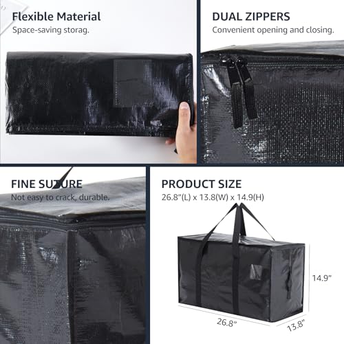 Moving Bags Heavy Duty Extra Large (Black / 8 Pack)