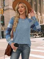 Womens Tops Winter Clothing Fall Tunics for Women Long Sleeve Sweaters for Women Fall Clothes Comfiest Airport Outfits Business Casual Travel Cozy Fall Fashion Plus Size Maternity (XX-Large / 08-sky Blue Stripes)