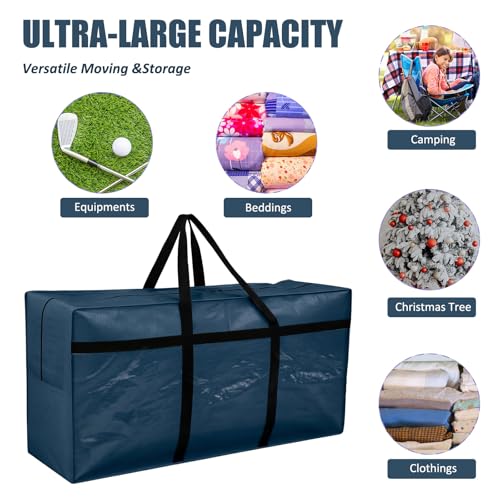 4 Pcs 66 Gallon Extra Large Moving Bags Heavy Duty Storage Bag (66 Gallon / Ocean)