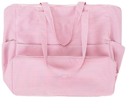 Beach Bag Waterproof Sandproof Women Beach Tote Swim Pool Bag with Zipper Wet Pocket for Gym Grocery Travel Family (Soft Pink)