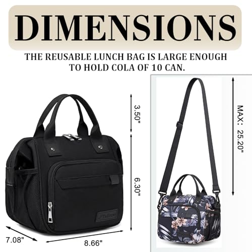 Hibiscus Small Lunch Bag Lightweight Insulated Lunch Box for Women Work Portable Soft Cooler for Picnic Travel Road Trips (Small / S2: Hibiscus)