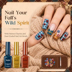 Beetles Fall Gel Nail Polish Set (A - Brown Red Green | Vintage Wilds)