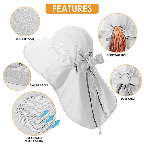 Womens Sun Hat UV Protection (One Size / Light Grey)