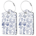 2 Pcs Ocean Sea Fish Luggage Tags for Suitcase (Funny-sea-animals)