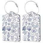 2 Pcs Ocean Sea Fish Luggage Tags for Suitcase (Funny-sea-animals)