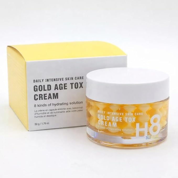 Gold Age Tox H8 Cream with Peptide Capsules, Collagen, Ceramides and Gold Silk Protein, 50g/1.76 oz