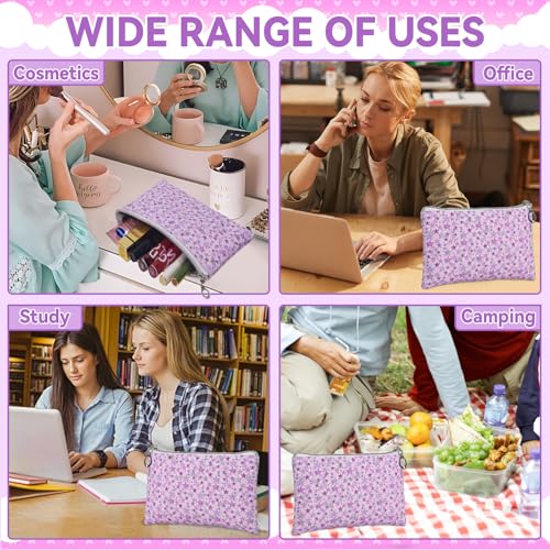 12 Pieces Makeup Bags for Women (12pcs Purple M)