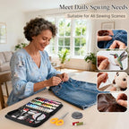 Sewing Kit Travel for Adults Beginner (Black / XL)