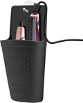 Heat Resistant Silicone Hair Iron Mat and Pouch,Portable Travel Hair Straightener Mat and Holder for Hair Styling Tools.1 Pack.(Black)