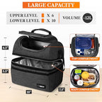 Insulated Lunch Bag for Men Women (Heather Charcoal)
