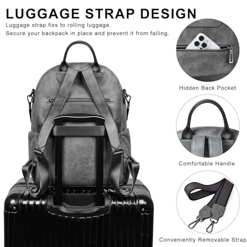 Backpack Purse for Women Laptop Backpack (Style1-dark Grey)