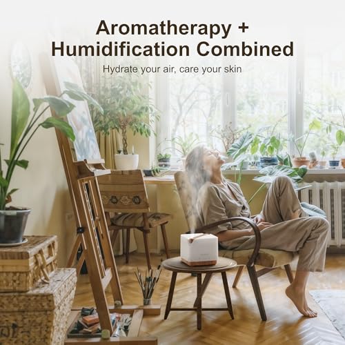 Essential Oil Diffuser for Home Large 700 ml Humidifier (Light Wood)
