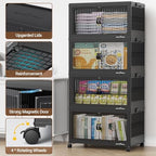 400Qt Stackable Storage Bins with Lid (Black / 100QT-4Pack)