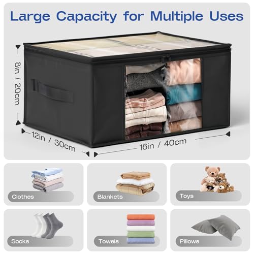Clothes Storage Bags (Black / 6PACK)