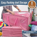6 Pack Extra Heavy Duty Large Moving Bags with Strong Zipper (Pink / 6 Pack)