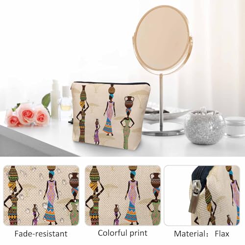 African Woman Makeup Bags Makeup Organizer (9 x 7.1 inch / African Woman)