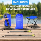 Kids Fishing Pole For Boys (2 Pack- Blue + Blue (Complete Set) / 4ft)