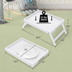 FSC 100% Bamboo Bed Trays (White / 15.7 in x 12.2 in x 1.57 in - 2 Pack)