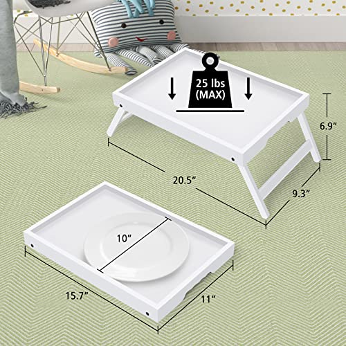 FSC 100% Bamboo Bed Trays (White / 15.7 in x 12.2 in x 1.57 in - 2 Pack)