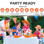 50 Pcs Orange Plastic Plates (Orange / 50 Pcs)