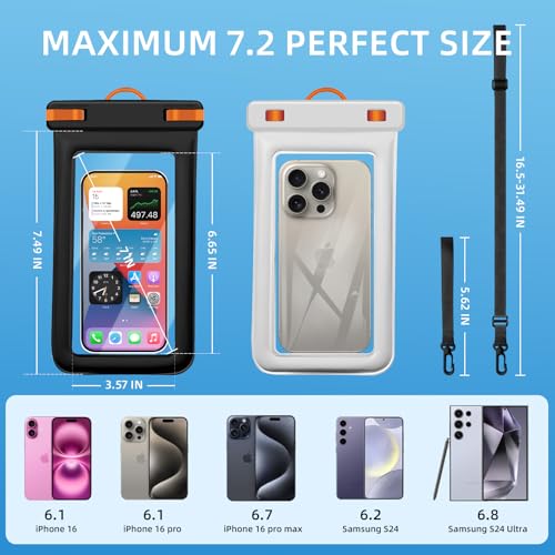 IPX8 Floating Waterproof Dry Bag 2 (black+white+ Orange)