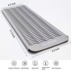 ANGENIL Professional Silicone Heat Resistant Mat Pouch for Hair Straightener, Curling Iron and Flat Iron, Portable Travel Mat and Cover for Hair Styling Tools, Grey