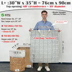 Canvas Laundry Bag with Handles & Drawstring 30"Wx35"H (Geometry Light Gray L+ / L+ 30"Wx 35"H┃1 Pack)