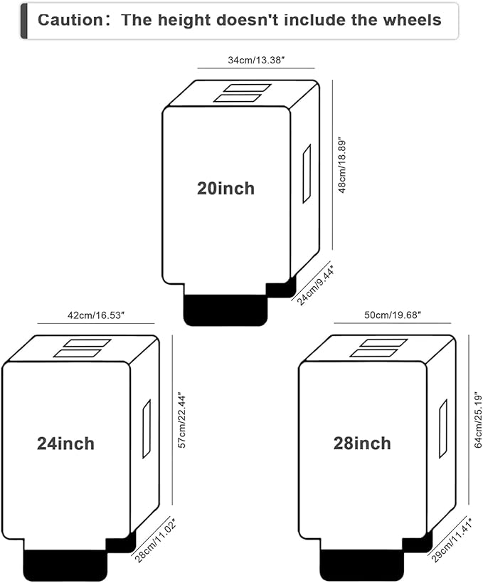 3 PCS Luggage Covers for Suitcase TSA Approved, 20/24/28 Inch Full Clear - Image 2