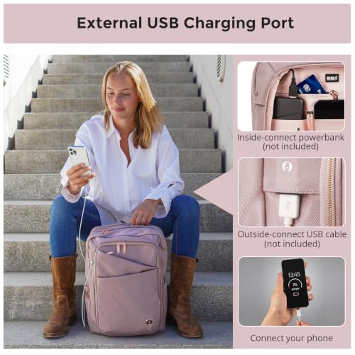Design Travel Laptop Backpack for Women with Apple Find My (Pink-finder)
