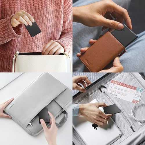 Wallet Tracker Card Work with Find My (Black)