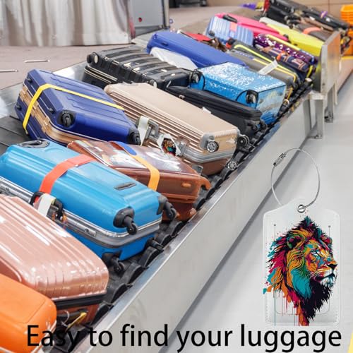 Colorful Lion in Pop Luggage Tags for Suitcases (Colorful Lion in Pop)