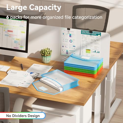 6 Pack Plastic Expanding File Folder (6 Pack Rgb Color)