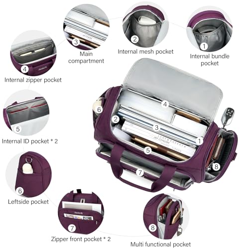 Small Underseat Carry On Luggage Bags for Travel with 10 Pockets (Purple / Underseat Carry-On)