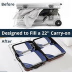 3 Set Compression Packing Cubes for Travel (Navy / 3 pcs)