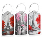 Eiffel Tower Paris 3 PCS PU Leather Luggage Tags for Suitcase (Eiffel Tower Paris)
