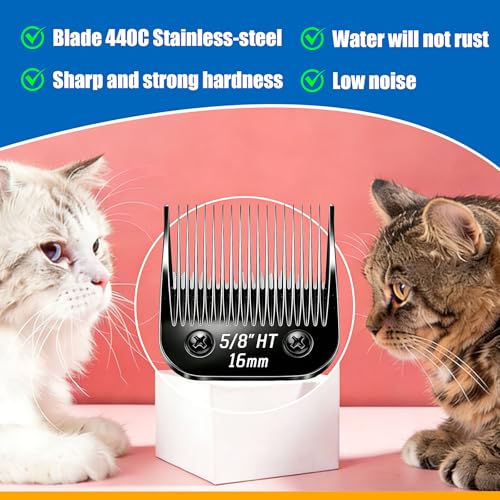 Dog Grooming Replacement Blades Compatible with Andis Dog Clippers (Black-5/8"HT-2PCS / Black)
