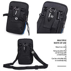 Senient Wolf Waterproof Nylon Multifunctional Phone Crossbody Bag (Black with red)