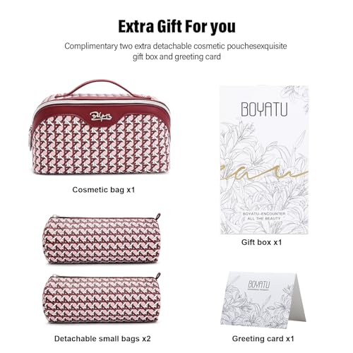 Travel Makeup Bag Cosmetic Bags for Women (M-78Red)